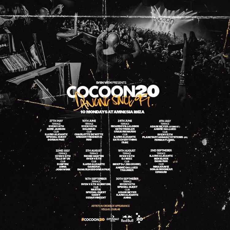 Лайнапы вечеринок Cocoon Ibiza 2019 @ Amnesia
