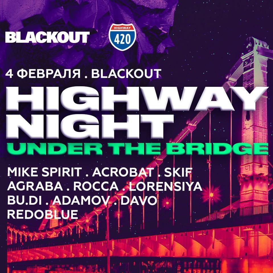 Highway Night Under The Bridge