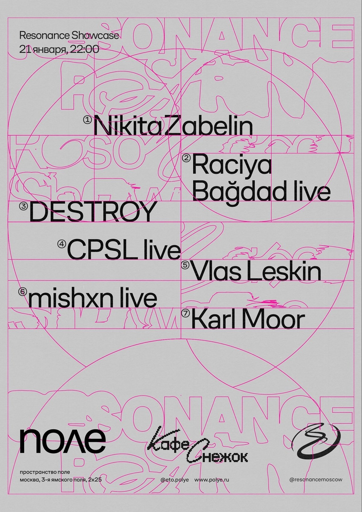 21/01 – Resonance Showcase: @ поле – gotoparty.ru